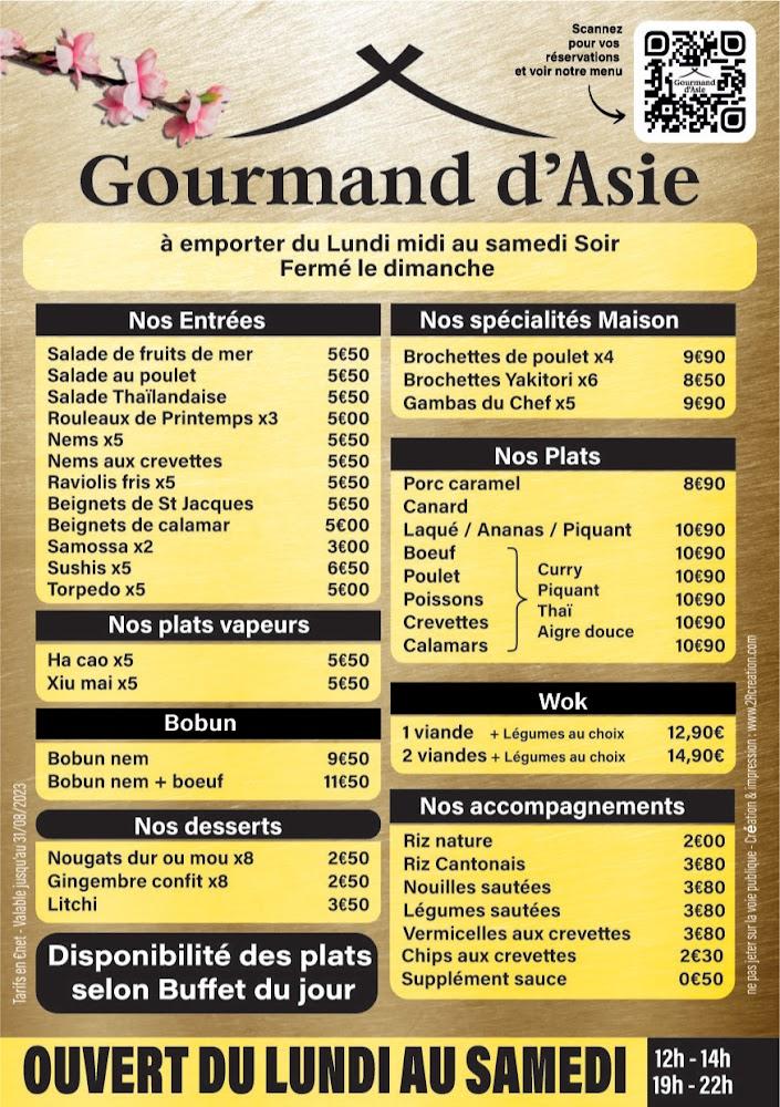 le Gourmand d'Asie - Menu Image 3